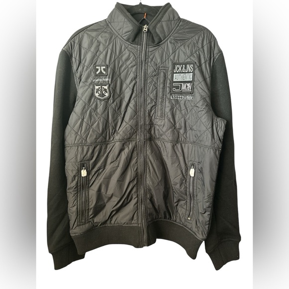JACK & JONES Black Men’s Quilted Winter Fits Medium to Large Jacket BNWT - Picture 1 of 11